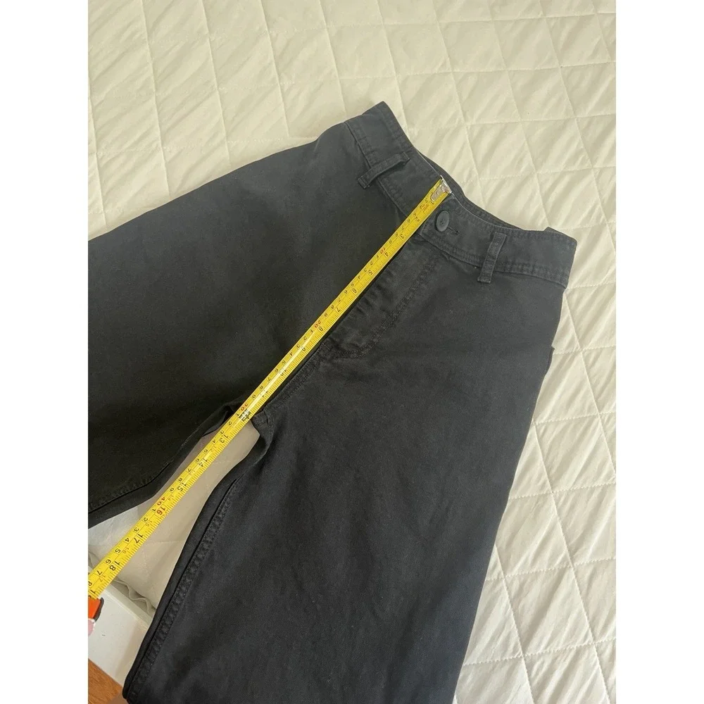 Zara Wide Leg Crop‎ Jeans Size 4 Black High Rise Minimalist Quiet Luxury Chic